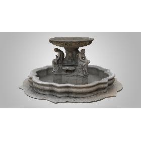 3D Fountain with Statues